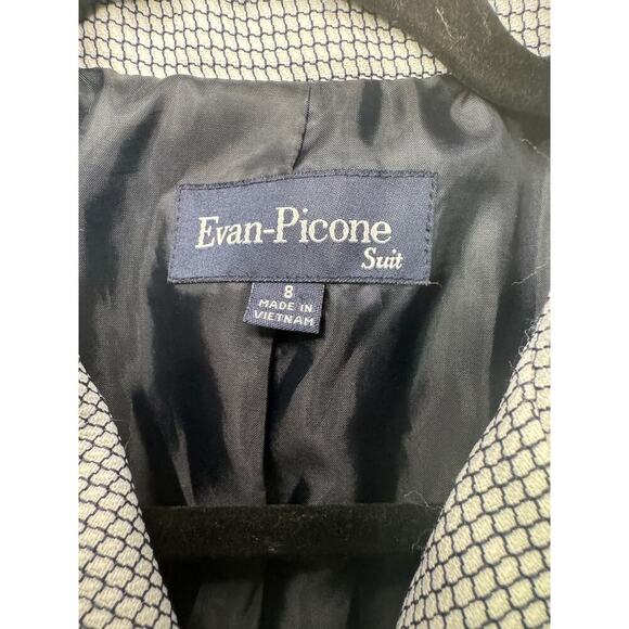 Evan Picone Black White Micro Check Blazer Size 8 Workwear Suit Jacket - Picture 4 of 6